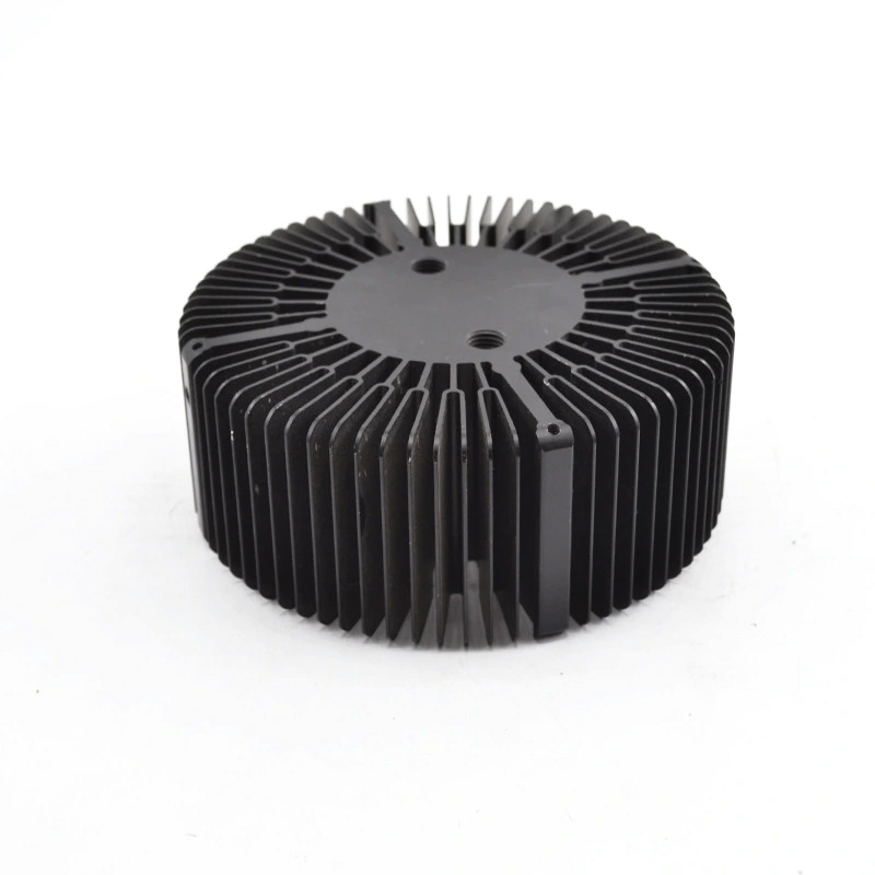 Disipador de calor extruido cilíndrico anodizado de aluminio